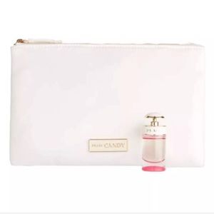 6 HR SALE!!! PRADA White Cosmetic bags + Candy Kiss mini